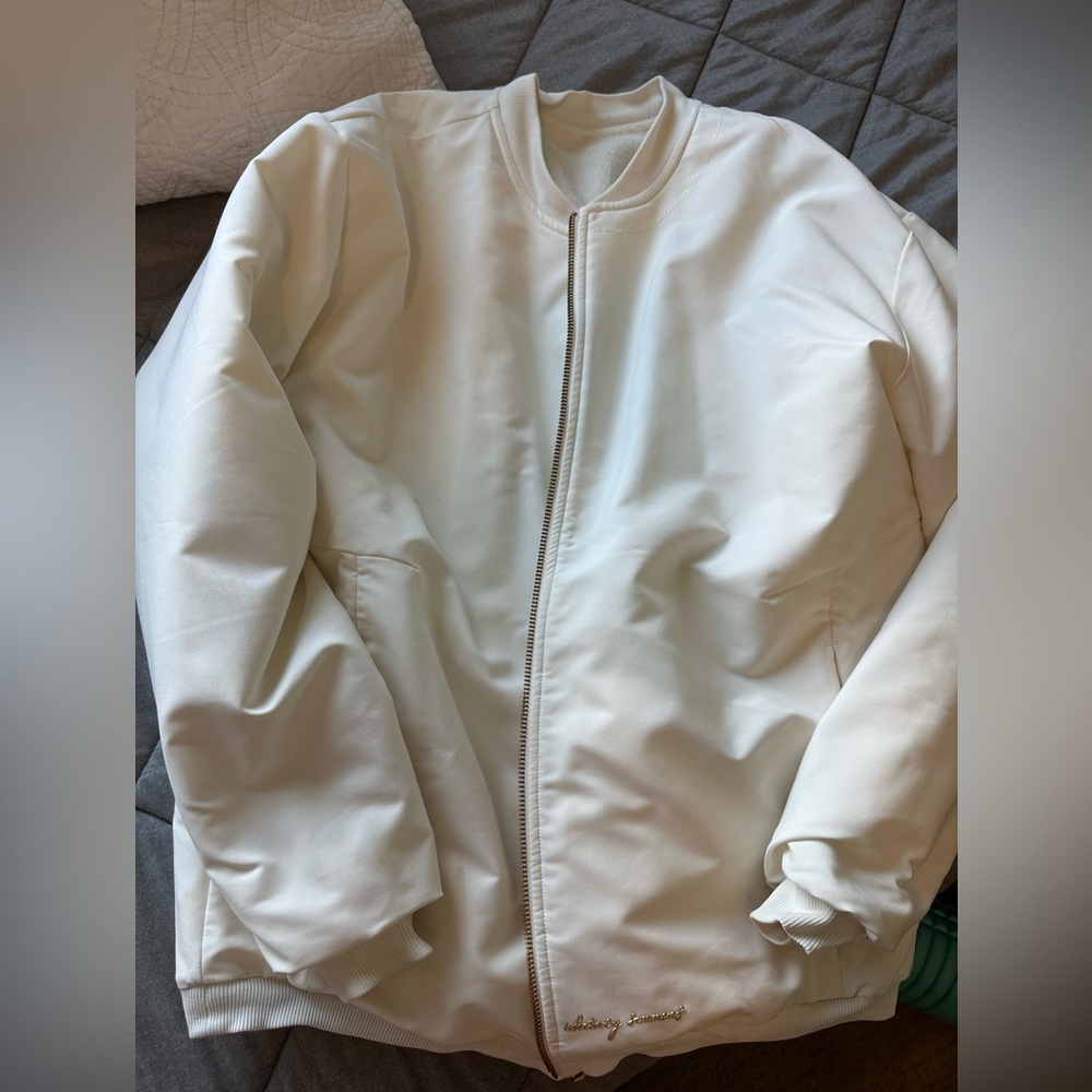 Whitney Simmons X Gymshark Cream Reversible Bomber Jacket